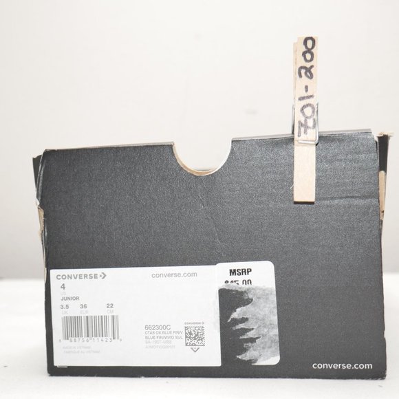 Converse Chuck Taylor All Star Leather Low Tops Boys Size 4 Blue Yellow 662300C - Picture 7 of 8